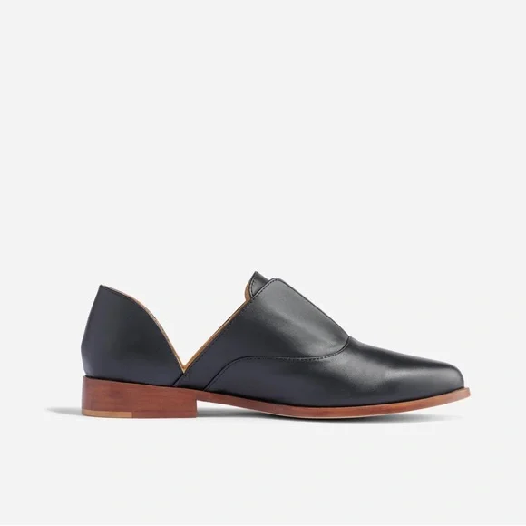 Nisolo Emma d’Orsay Oxfords Black Leather Loafers - Picture 2 of 7